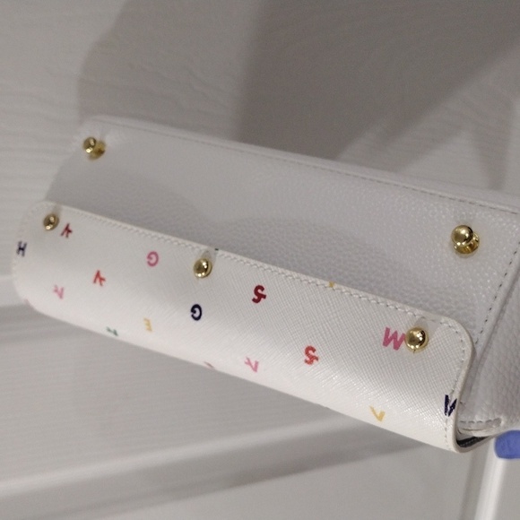 Samantha Vega White Leather 2 Ways Handbag Shoulder Bag Removable face - Picture 16 of 16